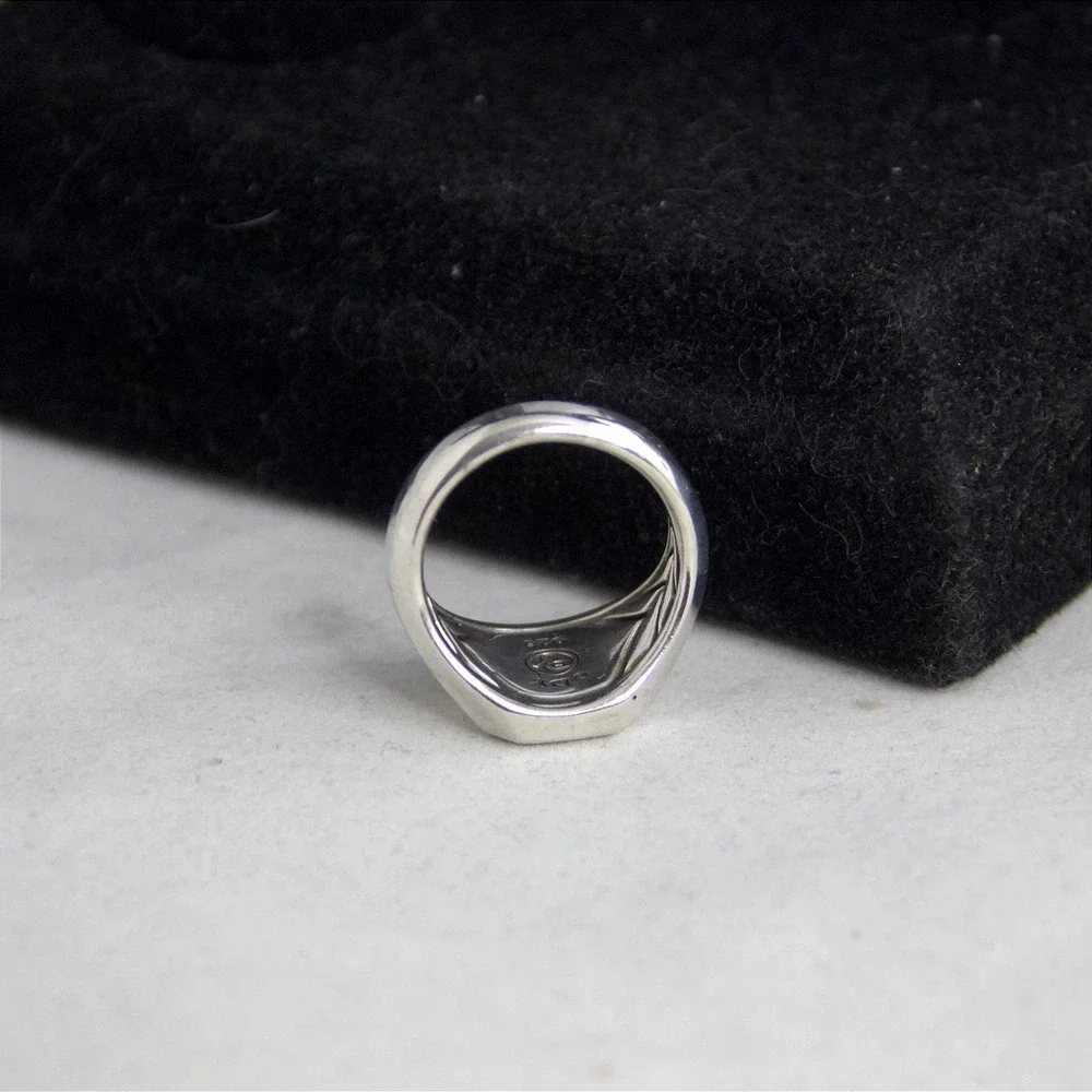 David Yurman Sterling Silver Streamline Pave Purple Sapphire Signet Ring Sz 8